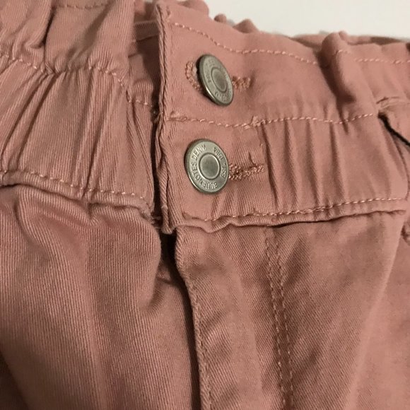 Bluenotes High Waist  Paperbag Mom Shorts Mauve XL NWT Cotton Cuffed Hems - Picture 3 of 6